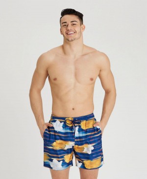 Arena Allover Print Beach Shorts Marinblå Olika Färger | CHY87Z-610