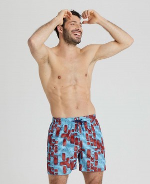 Arena Allover Print Beach Shorts Röda Olika Färger | EHF38S-121