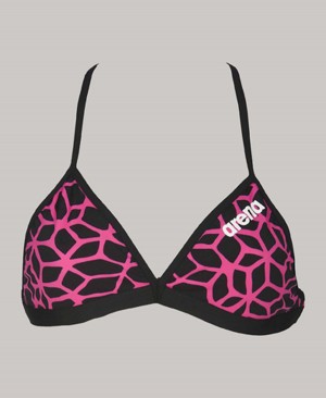 Arena Carbonics Tie Back Bikiniöverdel Svarta Rosa | VOM83T-465