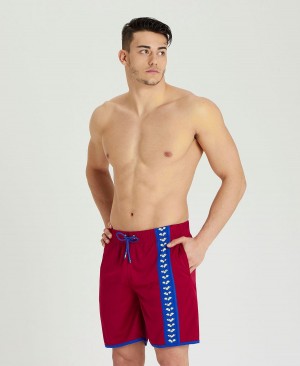 Arena Icons Beach Bermuda Shorts Vinröda Blå | XNP10W-832