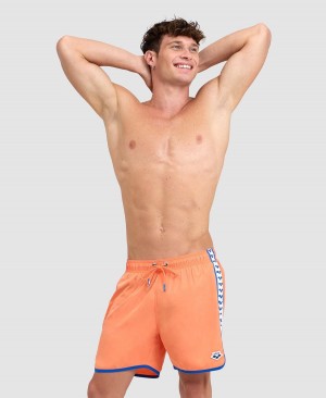 Arena Icons Team Stripe Shorts Orange Blå | BON27E-029