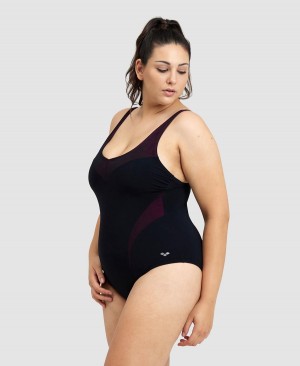 Arena Isabel LightCross Back Plus Baddräkt Svarta Rosa | FXE83D-383