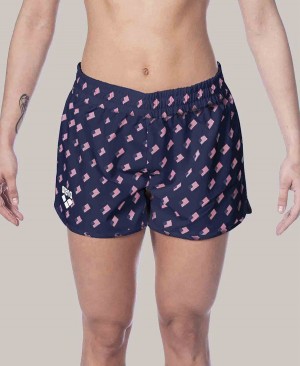 Arena Official USA Swimming National Team Flag Print Shorts Marinblå Rosa | WKO14A-900