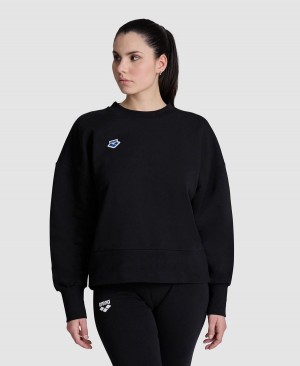 Arena Oversized Crew Neck Sweatshirt Svarta | IQZ65X-342