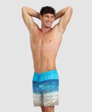 Arena Placed Beach Shorts Turkos | XKD85Q-158