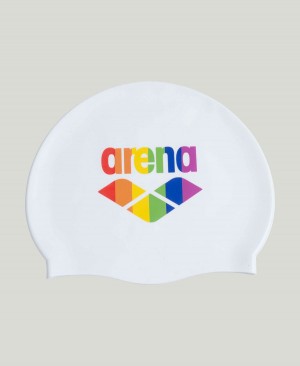 Arena Pride Silikon Print Badmössa Vita Olika Färger | IFD78S-357