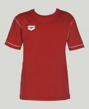 Arena Team Line Korta Sleeve T-Shirt Röda | VZG67Q-358