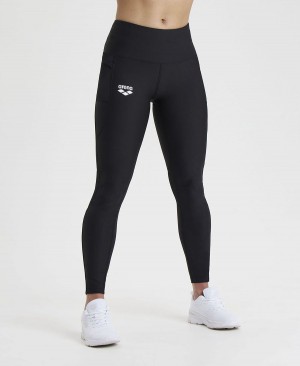 Arena Team Long Panel Leggings Svarta | QYH72N-024