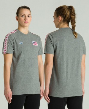 Arena Team Nations T-Shirt Grå | OYN67R-239