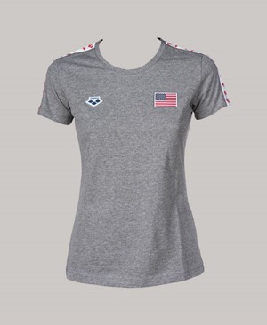 Arena Team USA T-Shirt Grå | YZA38F-924