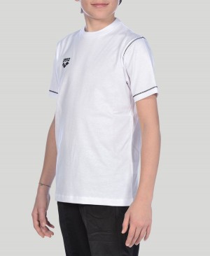 Arena Youth Team Line Korta Sleeve T-Shirt Vita | UJT44I-219