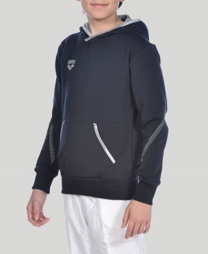 Arena Youth Team Line Long Sleeve Hoodie Marinblå | ZUI69S-110