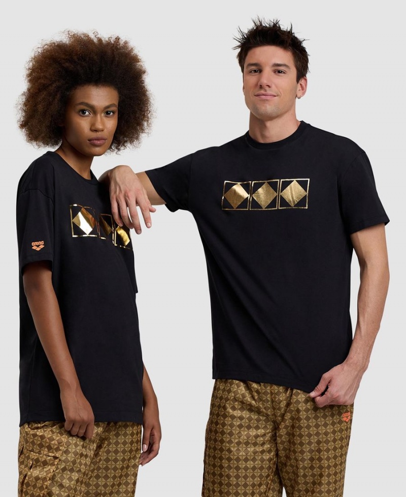 Arena 50th Anniversary Gold T-Shirt Svarta | PRH81F-718