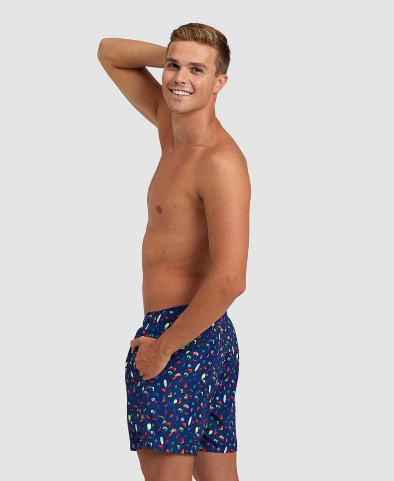 Arena Allover Beach Shorts Marinblå Olika Färger | HDW54Q-592