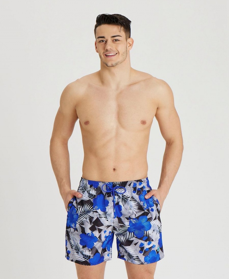 Arena Allover Print Beach Shorts Blå Olika Färger | BAK68J-860