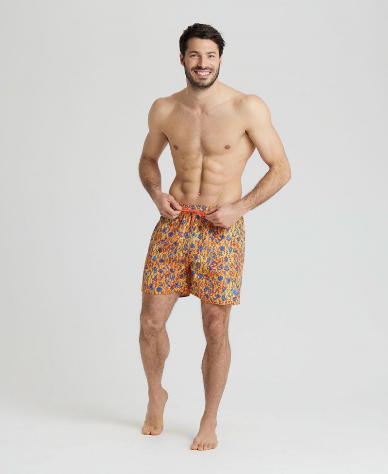 Arena Allover Print Beach Shorts Gula Olika Färger | QJI18Q-692