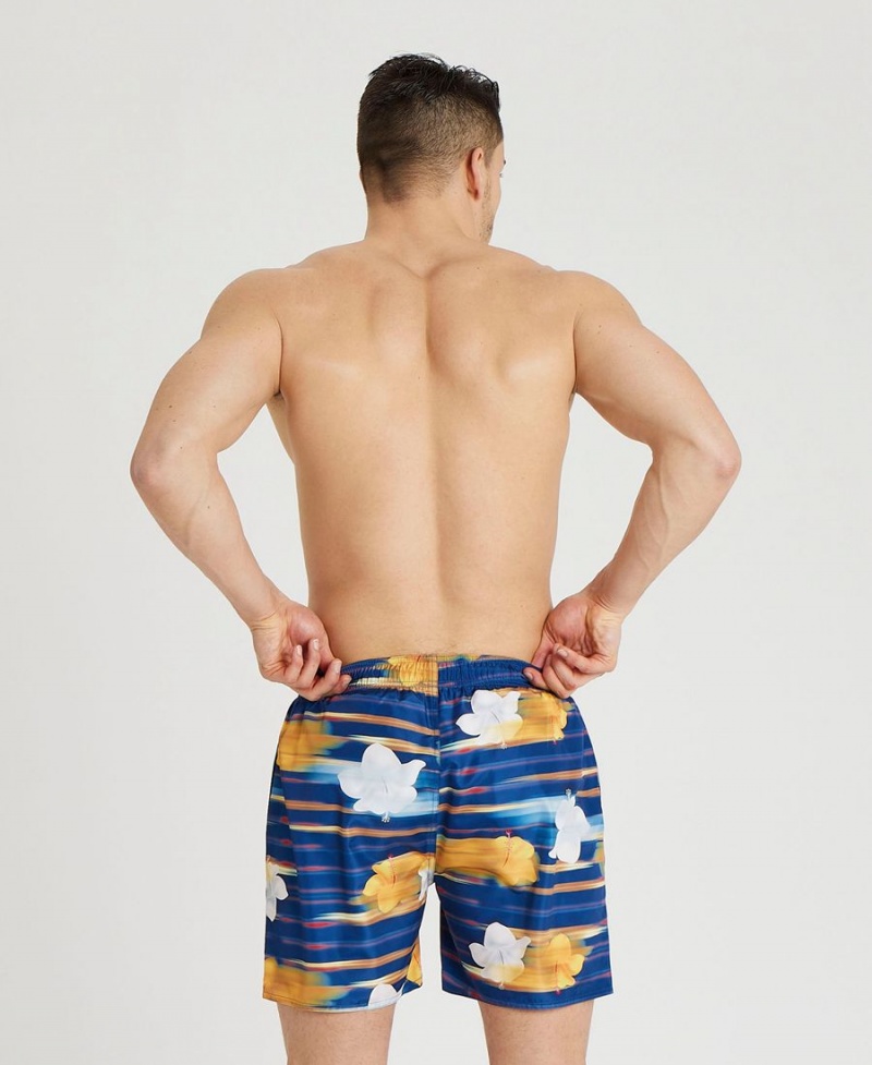 Arena Allover Print Beach Shorts Marinblå Olika Färger | CHY87Z-610