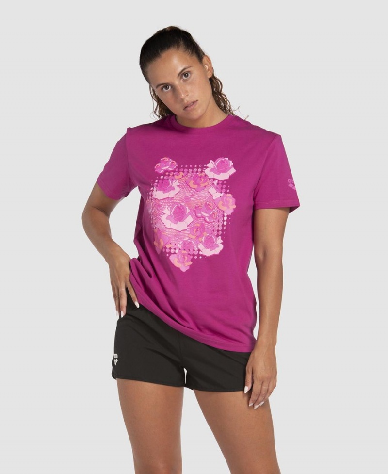 Arena Breast Cancer Awareness Kollektion T-Shirt Lila Rosa | AMD07L-921