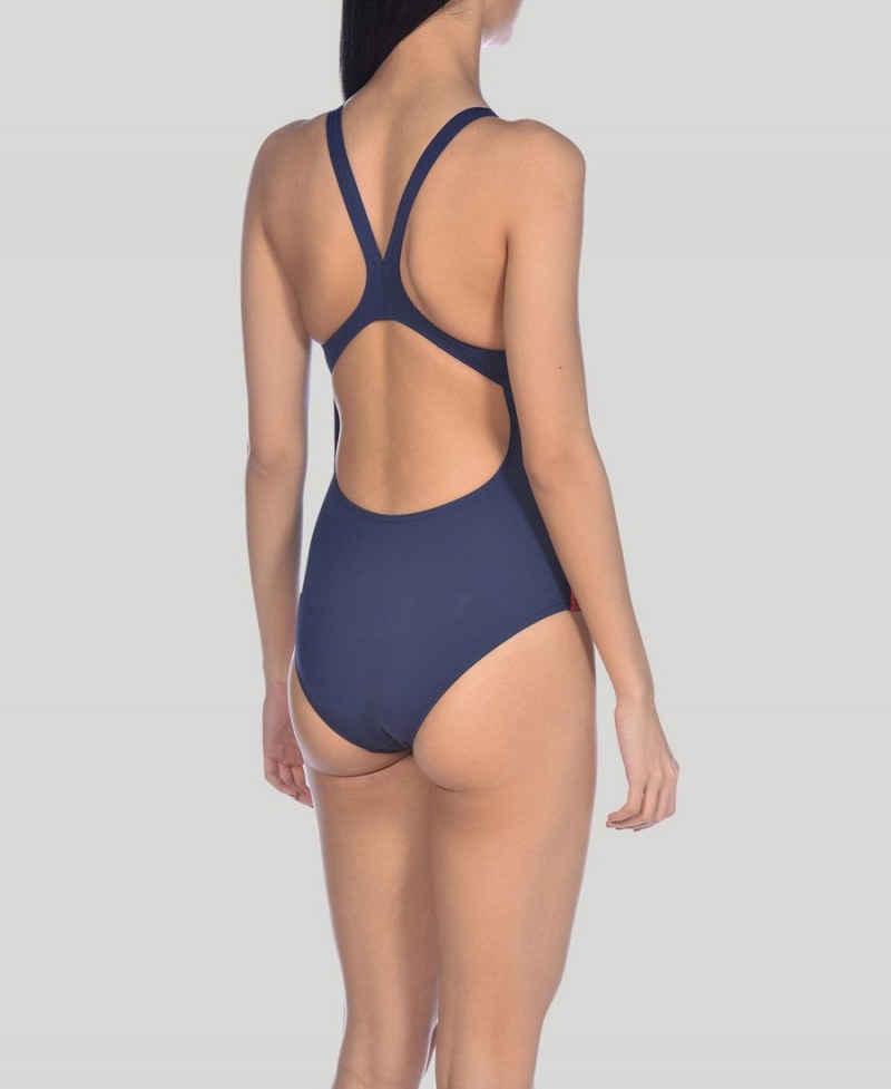 Arena Diagonal Stripe Swim Pro Baddräkt Marinblå Röda Blå | DLC12J-240