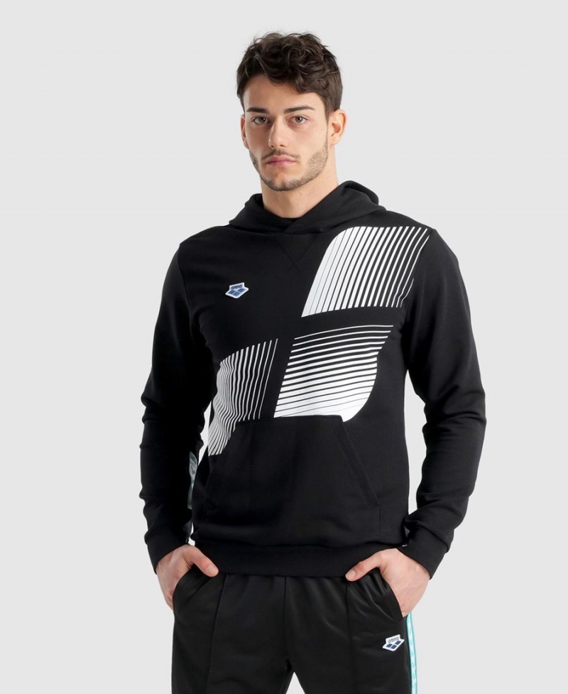 Arena Diamonds Solid Hoodie Svarta Vita | ZSP02Z-462