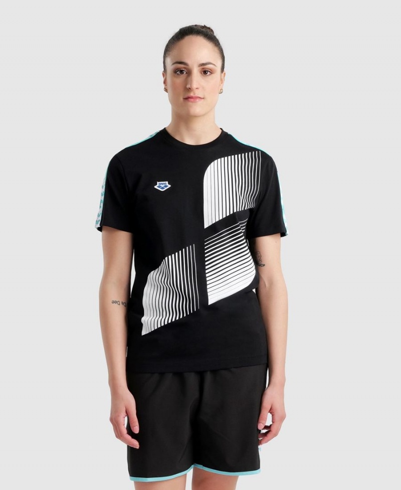 Arena Diamonds T-Shirt Svarta Vita | PAP70R-476