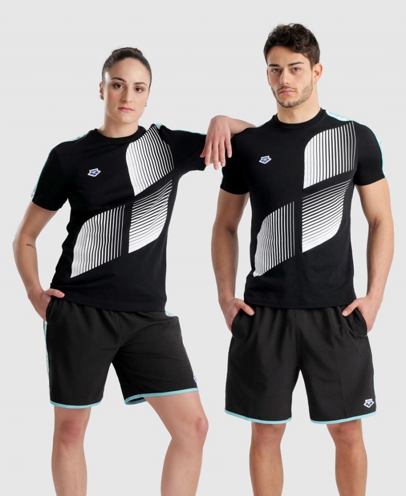 Arena Diamonds T-Shirt Svarta Vita | UXH24E-577