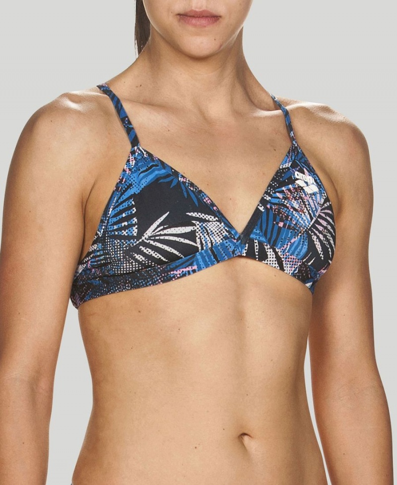 Arena Floral Allover Tie Back Bikiniöverdel Marinblå Olika Färger | CME35W-669