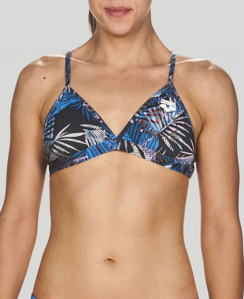 Arena Floral Allover Tie Back Bikiniöverdel Marinblå Olika Färger | CME35W-669