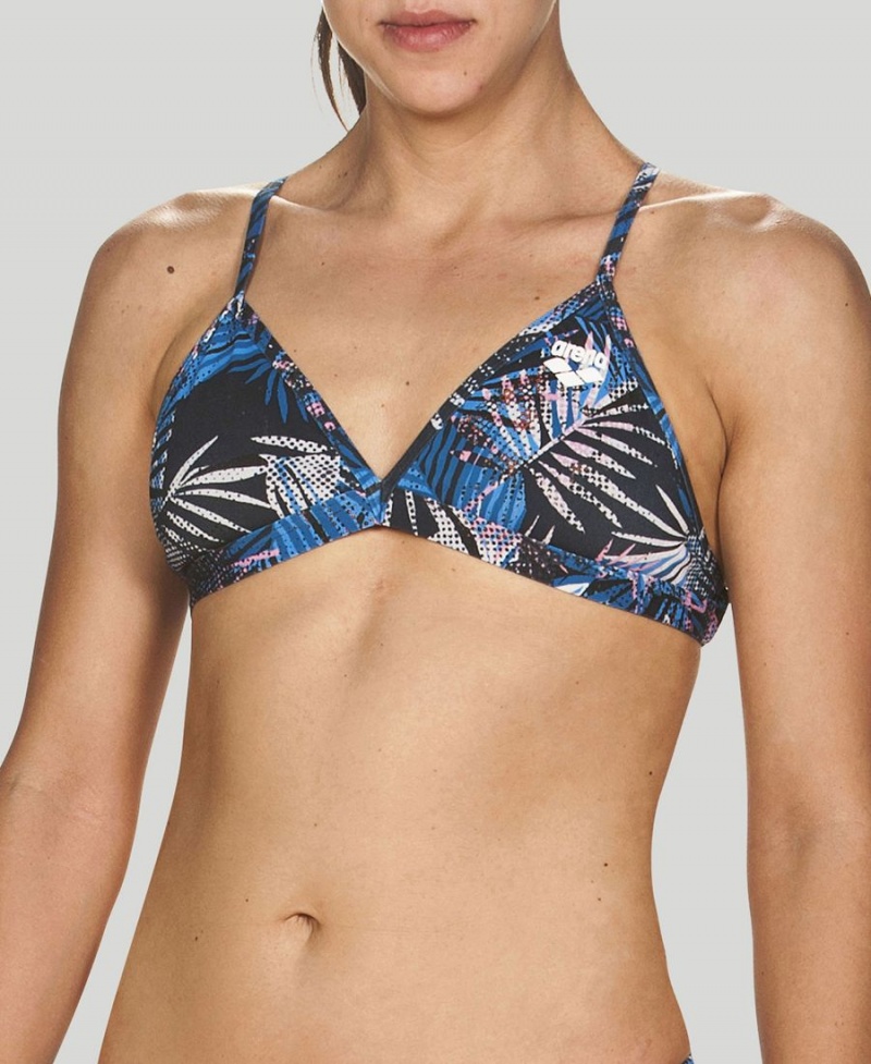 Arena Floral Allover Tie Back Bikiniöverdel Marinblå Olika Färger | CME35W-669