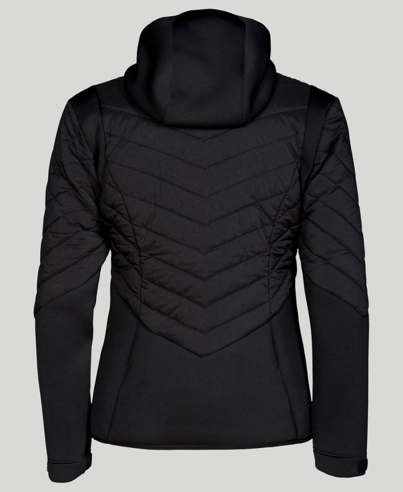 Arena Hooded Half-Quiltad Jacka Svarta | IAF87G-806