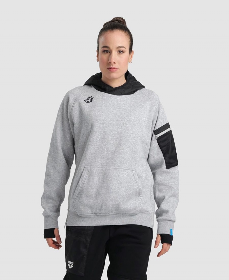 Arena Hooded Tech Sweatshirt Grå | STS68H-360