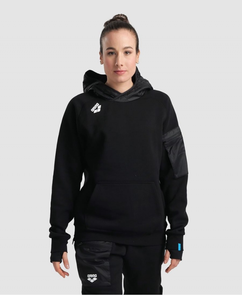 Arena Hooded Tech Sweatshirt Svarta | DWK39X-948