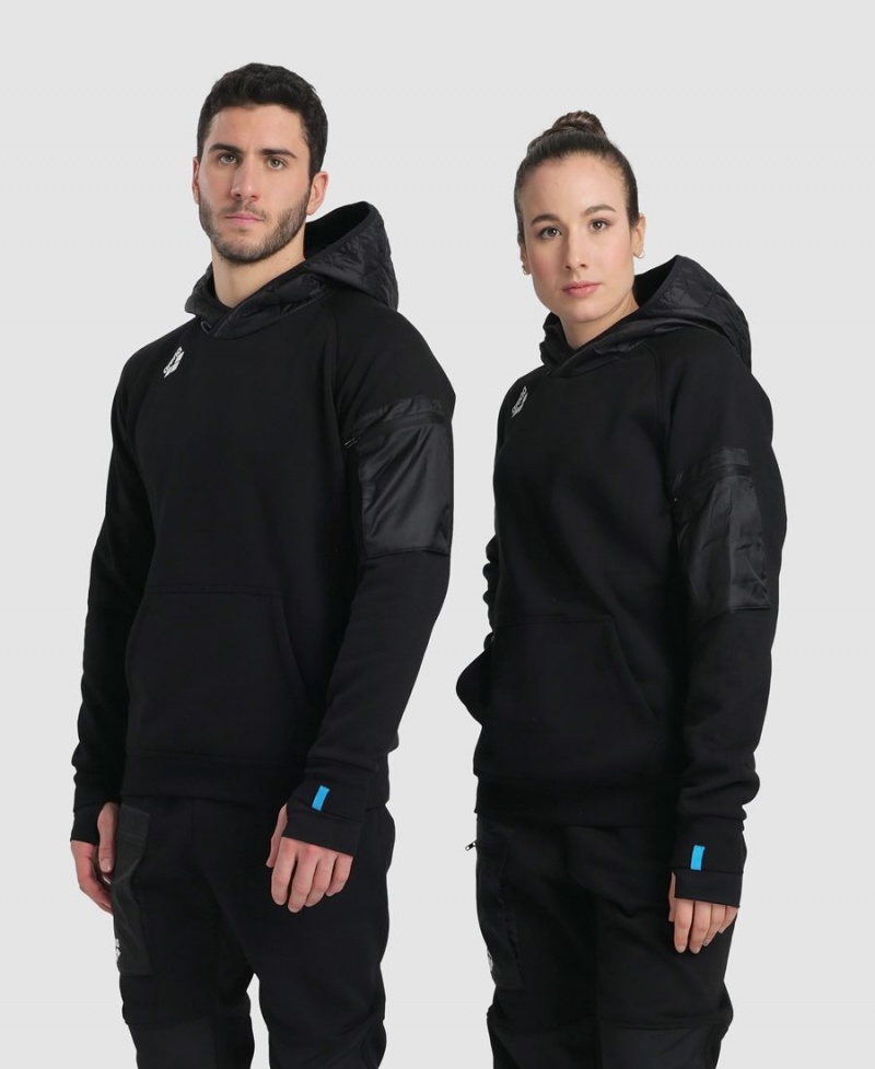 Arena Hooded Tech Sweatshirt Svarta | EQY52T-412