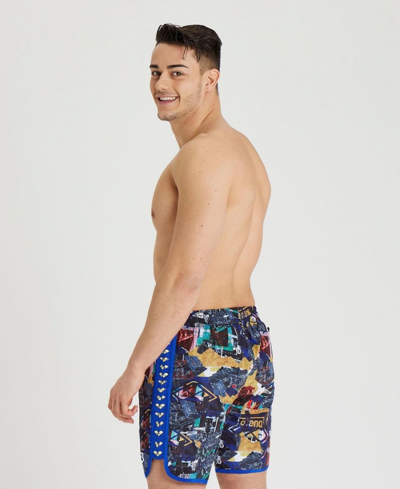 Arena Icons Allover Print Beach Shorts Blå Olika Färger | THA44H-201