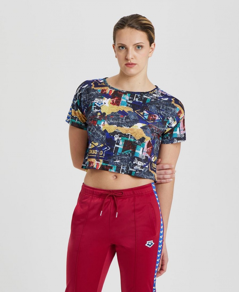 Arena Icons Corinne Mesh Crop T-Shirt Olika Färger | UVY96H-431