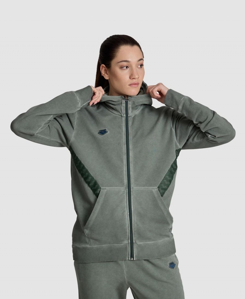 Arena Icons Hooded Jacka Gröna | ZRL40Y-190