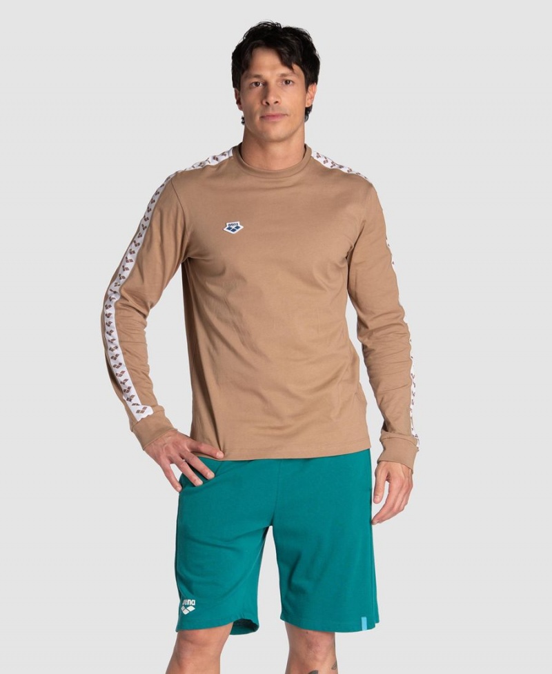 Arena Icons Long Sleeve T-Shirt Khaki Vita | QII52S-561