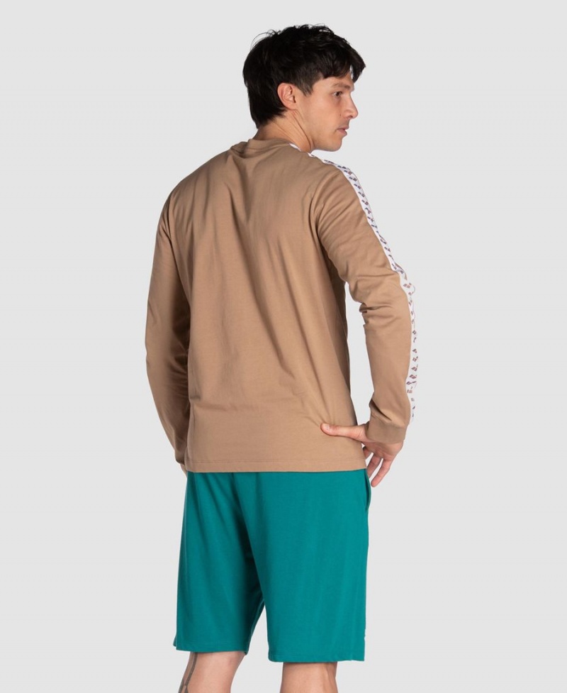 Arena Icons Long Sleeve T-Shirt Khaki Vita | QII52S-561