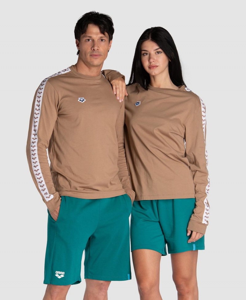 Arena Icons Long Sleeve T-Shirt Khaki Vita | QII52S-561