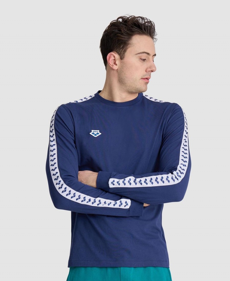 Arena Icons Long Sleeve T-Shirt Marinblå Vita | QQC40X-666