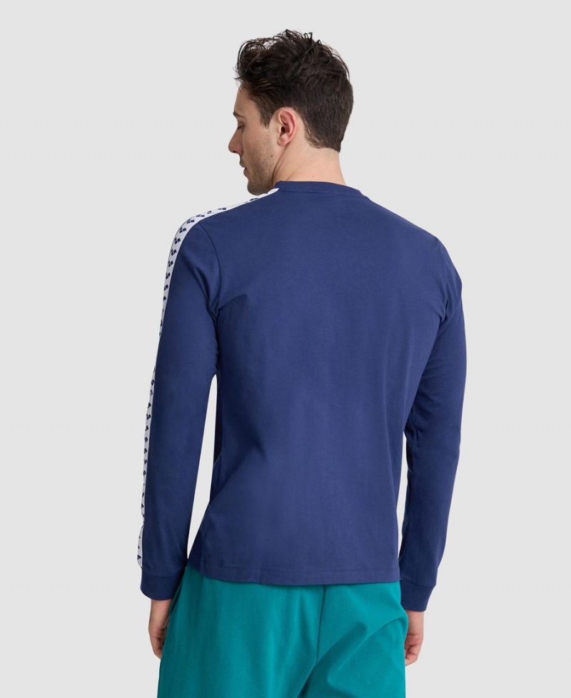 Arena Icons Long Sleeve T-Shirt Marinblå Vita | QQC40X-666