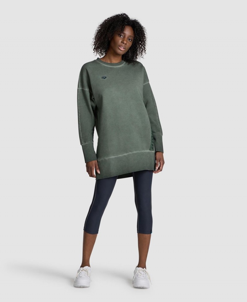 Arena Icons Oversized Crewneck Sweatshirt Olivgröna | MAI73S-758