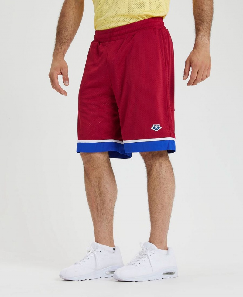 Arena Icons Reversible Bermuda Shorts Vinröda Blå | MTJ32U-883