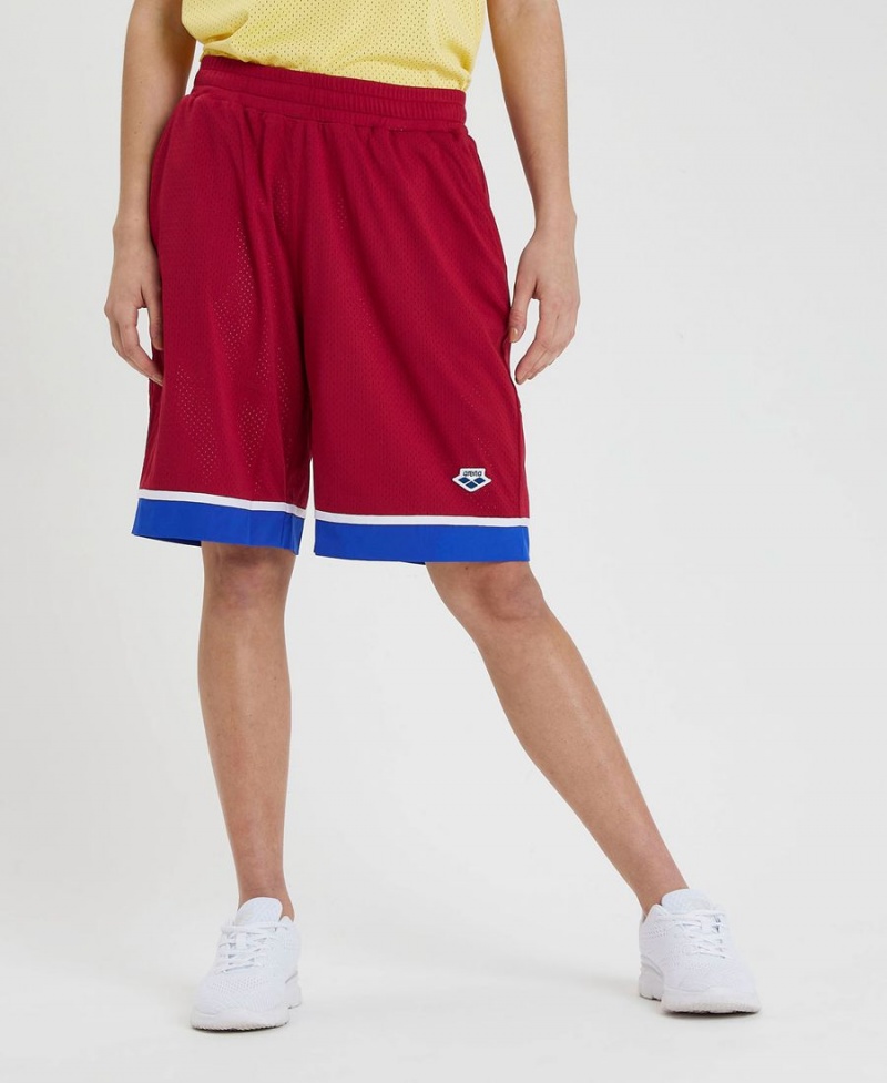 Arena Icons Reversible Bermuda Shorts Vinröda Blå | MTJ32U-883