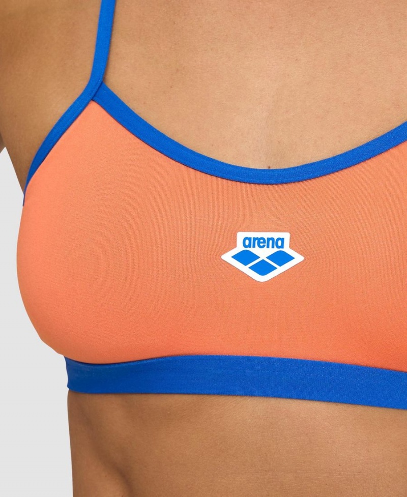 Arena Icons Solid Cross Back Baddräkt Orange Blå | OON06F-921