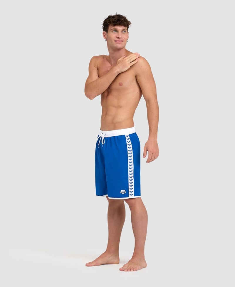 Arena Icons Team Stripe Bermuda Shorts Blå Vita | BNY83X-271