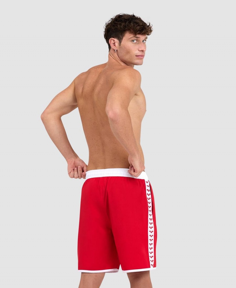 Arena Icons Team Stripe Bermuda Shorts Röda Vita | MIF01Y-709