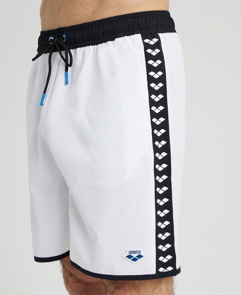 Arena Icons Team Stripe Bermuda Shorts Vita Svarta | ZZP67P-733