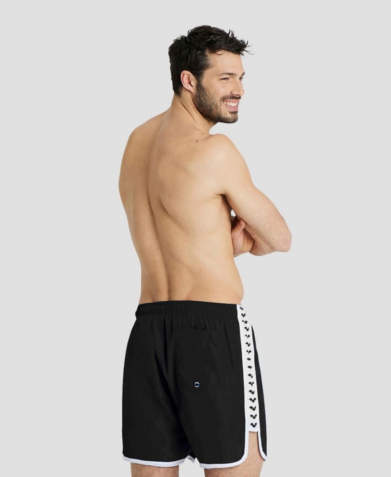 Arena Icons Team Stripe Shorts Svarta Vita | RSN20R-198