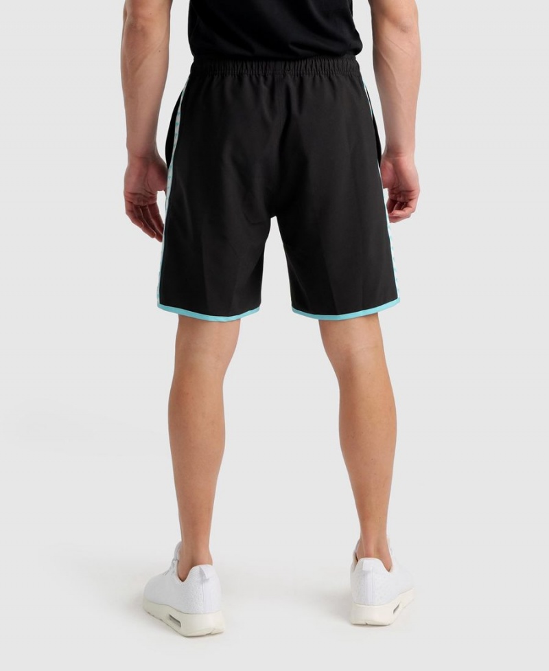 Arena Icons Teamstripe Bermuda Shorts Svarta Vita | LJC69W-988